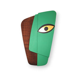 Authentic Green African Mask 3D Wall Art